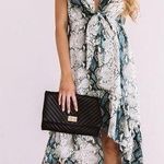 💖 NWT Buddy Love Snakeskin Print Hi Low Ruffle Dress in Teal Black Photo 0