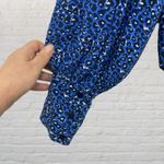 ZARA Blue Leopard Print Oversized Top Size S Photo 6