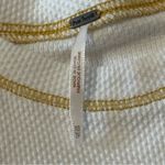 Free People  Women’s Size XS White Gold Zipper Cuff Thermal Crewneck Top Shirt Photo 8