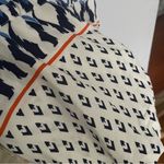 Black Blue White V neck Graphic 3/4 Sleeve Resort Tunic Beach Coverup sz M Size M Photo 2