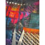 Banaris Abstract Colorful Merino Wool Silk Scarf Wrap 76"x28" Artsy **FLAWS** Red Photo 6