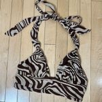 Garage Animal Print Zebra Silky Halter Crop Top Size Small Bra Corset Bustier Photo 1