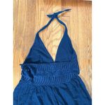 Ralph Lauren  Navy Blue Eyelet Halter Coverup Women Size Medium Photo 3