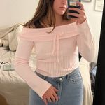 Light Pink Off The Shoulder Sweater Photo 0