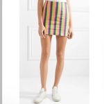 STAUD  Panda Rainbow Stripe Cotton Mini Skirt 2 Photo 7