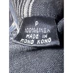 Ellen Tracy  Vintage Linen Tunic Top Black White Striped Long Sleeve Size‎ P Photo 3