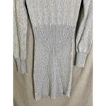 Free People Icy Blue Marled Cable Knit Sweater Dress Zip Collar Fitted L Photo 15