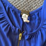 We The Free  Blue Zip Front Tank Top XS Sleeveless Flowy‎ Scoop Neck Festival FP Photo 1