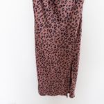 Y2K Rouss Womens Slip Dress Size S Brown Leopard Satin Midi Cowl Neck 90s Indie Photo 3