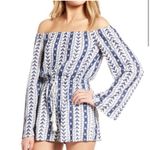 Cupcakes and Cashmere Armani‎ Blue White Embroidered Romper Small MSRP $120 Photo 1