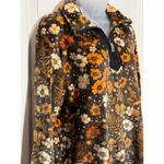 Simply Southern Womens Fleece Pullover Sweatshirt Floral Print Orange Brown XL Black Photo 1