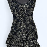 Cinq a Sept 5 a 7 Floral Black White Dress Formal Evening Fluffy Ruffles Size 2 Photo 0