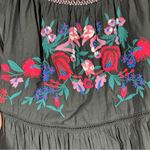 Free People  Black‎ Pink Embroidered Floral Off The Shoulder Top Photo 2