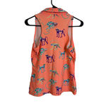 Tzu Tzu Sport Golf Top Womens Medium Orang Monkey Sleeveless Shirt 1/4 Zi UPF UV Orange Photo 5