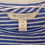 Banana Republic Sleeveless Assymetrical Front Tie Striped Linen Top Photo 5