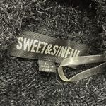 Sweet & Sinful Black Eyelash Knit Keyhole Front Mock Neck Sweater Womens Large Photo 11