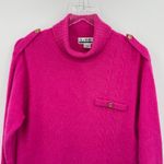 VTG Sk & Company sweater L lambswool angora blend mock neck pullover cable knit Pink Size L Photo 1