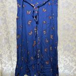 Oasis periwinkle Blue Dress with orange rust Butterfly print small Photo 7