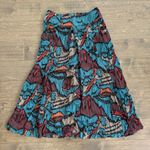 Vintage 80’s Jessica Scott Abstract Geo Print Midi Skirt Blue Photo 6