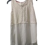 Jolt Lace Tank Top Sleeveless High Low Hem Casual Blouse Cream Size S Photo 0