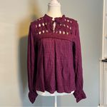 Cleobella  Sabella Peasant Blouse in Aubergine NEW Size Small Photo 3