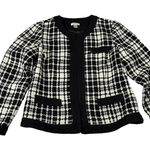 Christopher & Banks Christopher Banks Wool Blend Tweed Cardigan Jacket Women' Size Large Check Open Photo 0