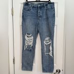 AFRM Cyrus High Rise Ripped Button Fly 100% Cotton Boyfriend Straight Jeans 29 Blue Photo 2