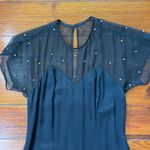 Vintage Positively Ellyn Sheer Elusion Pearl Sweetheart Bust Maxi Gown Sz M Black Size M Photo 11