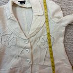 Tribal Cream Blazer with Embroidered Floral Design Size 14 Photo 12