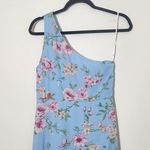 Lulus  Blue Floral One-Shoulder Maxi Dress NWT Size Medium Wedding Guest Dress Photo 6