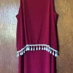 Impressions red and white sleeveless tassel dress size M Photo 2