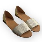 Loeffler Randall new  ❁ Sawyer Snake Flat Sandals ❁ Ivory Metallic Gold Leather ❁ Photo 11