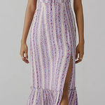 Urban Outfitters  UO Olympia Lilac Floral Off-Shoulder Midi Dress Women’s‎ Large Photo 0