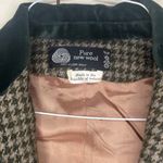 Vintage Irish Wool Blazer with Suede Collar Houndstooth Green Size L Photo 5