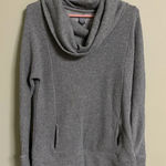 Aerie  Dark Gray Metallic Funnel Neck Long Sleeve Pullover Sweatshirt Size Medium Photo 0