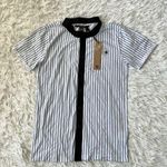 Ksubi  Unisex Vertical stripe baseball tee in white/blue size XS Photo 0