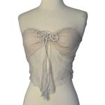 Tiger Mist Y2K  Karolina Cream Ivory Lace Strapless Crop Top Romantic Sexy Sz S Photo 2