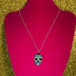 Boutique Sunflower Sugar Skull Necklace Sterling Silver 925 Kawaii Gothic Emo Halloween Photo 11