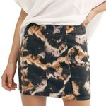 Free People Modern Femme Novelty Black Brown Mini Skirt Size 8 Photo 0