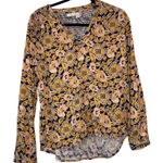 Hinge  Mustard Floral Long Sleeve Blouse Photo 0