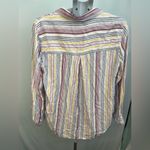 BeachLunchLounge Womens Alex Shirt Long Sleeve Button Up Multicolor Stripe Large Photo 3