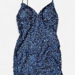 Adrianna Papell NWT  Navy Blue Sequin Mini Party Dress size 6 Photo 0