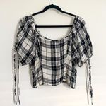 Black & White Plaid Top Photo 1