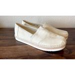 Toms  Shoes Womens 9.5 Alpargata Slip On Beige Linen Platform Espadrille Rope Tan Photo 1