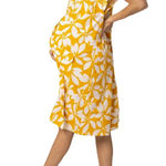 Kindred Bravely Yellow Floral Universal Labor Delivery Nursing Gown XL XXL Photo 0