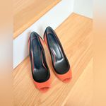Gucci Orange & Black Suede Peep Toe Heels – Size 39.5 (Made in Italy) Photo 7