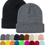 1&2 Pack Beanie for Men Women Slouchy Beanie Hats Winter Knit Caps Soft Ski Hat Unisex Photo 1