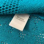 St. John Turquoise Blue Jacquard Knit Pointelle Peplum Top Photo 3