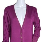 Merokeety  Sweater Womens Medium Purple Longline Cardigan Duster‎ Casual Preppy Photo 3