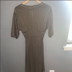 Anthropologie Anthro burning torch olive tie waist midi dress Photo 7